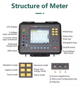 Độ phân giải cao ES4000 chất lượng điện năng phân tích năng lượng cầm tay <span class=keywords><strong>Meter</strong></span> calibrator được xây dựng trong pin OEM ODM máy điện tử USA - Product Image 2