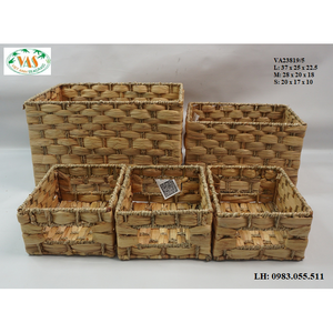 Cesta de Almacenamiento de Ratán Hecha a Mano de Lujo con Tapa para Ropa Sucia, Frutas, Regalos, Organización, Embalaje de Cartón Resistente, VAS-VIET ANH SEDGE Vietnam - Product Image 3