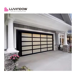 Portes <span class=keywords><strong>de</strong></span> <span class=keywords><strong>garage</strong></span> sectionnelles en alliage d'aluminium, verre dépoli, moderne, nouvelle <span class=keywords><strong>porte</strong></span> <span class=keywords><strong>de</strong></span> <span class=keywords><strong>garage</strong></span> automatique noire combinée - Product Image 4