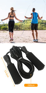 Corde à sauter à manche longue, solide, en Pvc, 6mm, corde à sauter rehaussement avec poignée noire, livraison gratuite - Product Image 4