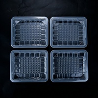 Barquettes alimentaires carrées jetables en PET transparent recyclable de qualité alimentaire, barquettes blister personnalisées pour légumes et fruits