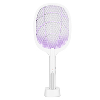 Qualitell Raqueta Eléctrica 2 en 1 para Moscas e Insectos, Carcasa Duradera de ABS, Luz UV Atractiva para Mosquitos, para Interiores y Exteriores, CE EPA