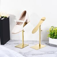 Présentoir à talons hauts de comptoir de magasin de détail présentoir à chaussures en acier inoxydable