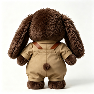 Peluche <span class=keywords><strong>Coniglio</strong></span> Personalizzato, Morbido Pupazzo con Orecchie Cadenti, Vestito con Salopette Color Kaki, Simpatico Peluche Marrone per Bambini, Regalo, Giocattolo di Peluche a Forma di <span class=keywords><strong>Coniglio</strong></span> - Product Image 5