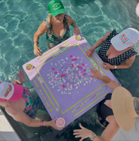 Ensemble de Mahjong flottant, Tapis de Mahjong flottant, Tuiles flottantes, 4 dés, Carte d'instructions, Table flottante en mousse EVA pour fête au bord de la piscine