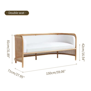 Tối giản tự nhiên mây tro gỗ phòng chờ sofa meuble En rotin đơn/đôi/Ba chỗ ngồi với đệm cho ngoài trời, phòng khách - Product Image 5