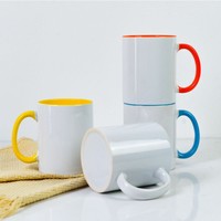À l'intérieur et Handel couleur tasse 11Oz Logo personnalisé blanc boîte blanche emballé Stock tasse à café pour tasse de Sublimation