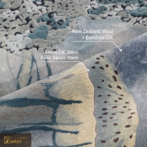 Tapis de luxe LandScopeTech Jellyfish de forme irrégulière, 13 mm, en laine de Nouvelle-Zélande et soie de bambou, tufté à la main, pour villa haut de gamme - Product Image 3