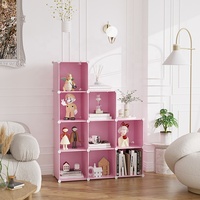Meuble de rangement 9 cubes noir, étagères de rangement pour placard, organisateur carré en plastique DIY