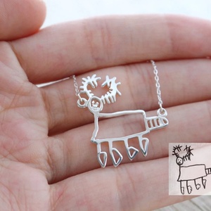Collane fatte a mano personalizzate personalizzate gioielli in acciaio inossidabile per bambini <span class=keywords><strong>disegno</strong></span> Graffiti <span class=keywords><strong>collana</strong></span> pendente regalo di compleanno di natale - Product Image 4