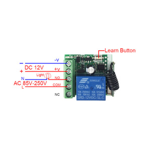 Bộ Tiếp Sức RF 12 V 10A 433MHz, Công Tắc Không Dây 1CH, Điều Khiển Từ Xa, Dùng Cho Cửa - Product Image 4