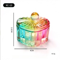 15 styles de pots en verre pour nail art, colorés arc-en-ciel, avec couvercle, pour poudre acrylique, liquide et monomère, outils et accessoires