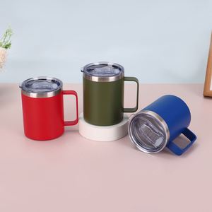 Mug de voyage isotherme de luxe en acier inoxydable à double paroi de 12 oz, personnalisable, avec couvercle coulissant, pour lait et bière - Product Image 3