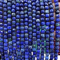 Perles cubiques à facettes en pierre naturelle de 8 mm, coupées carrées, en vrac, pour la fabrication de bijoux DIY (bracelets, colliers)
