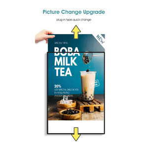 Đen Movie Poster khung 60*90 Kích thước hiển thị chủ quảng cáo tờ rơi nhà hàng menu sáng LED <span class=keywords><strong>Backlit</strong></span> ánh sáng Hộp dấu hiệu - Product Image 1