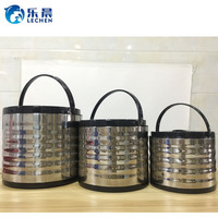Ensemble de boîtes repas isothermes en acier inoxydable avec seau à thé au lait, chauffe-plats, tasses, cuillères et cafetière – Ensemble familial 19 pièces