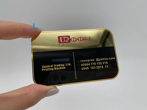 Gül altın kesme ayna iş lüks paslanmaz çelik metal kartları - Product Image 5