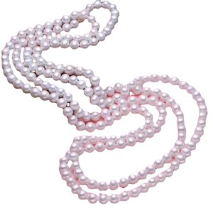 R. Gemma. Nuovo prodotto Design semplice 7-8mm vicino forma rotonda collana lunga di <span class=keywords><strong>perle</strong></span> di colore bianco d'acqua dolce - Product Image 4