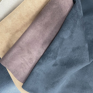 Tissu en daim 100 % polyester pour la tige des bottes, <span class=keywords><strong>cuir</strong></span> synthétique enduit PU, matière première en microfibre, velours doux et lisse pour bottes délavées - Product Image 5