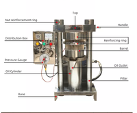 Nouvelle machine d'extraction d'huile hydraulique 20 kg/h pour l'extraction d'huile d'avocat, de soja et de colza utilisée dans les usines de traitement de l'huile