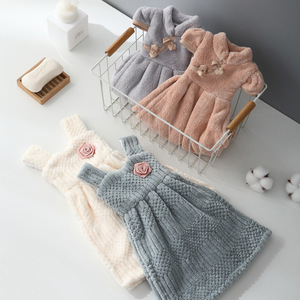 Soft Microfiber Hand Towel Solid Color Rectangle Skin Friendly Home Use 80g 100g Kids Bath Towel With Hanger - Product Image 2