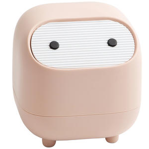 Mini poubelle de bureau Ninja 4L carrée avec couvercle à bouton-poussoir, poubelle intérieure pour chambre à coucher, bureau, rangement - Product Image 4
