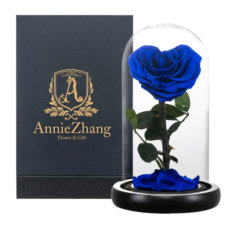 Commercio all'ingrosso roses conservati a grade blu roses conservati vivere a lungo rosa in vaso di vetro