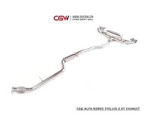 Système d'échappement complet SS à <span class=keywords><strong>prix</strong></span> d'usine, parfaitement ajusté, avec silencieux et embouts d'échappement quadruples Catback pour <span class=keywords><strong>Alfa</strong></span> <span class=keywords><strong>Stelvio</strong></span> 2.0T version QV - Product Image 1