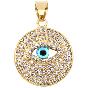 Usine en gros <span class=keywords><strong>pas</strong></span> <span class=keywords><strong>cher</strong></span> prix bijoux en acier inoxydable Offre Spéciale en acier inoxydable plein <span class=keywords><strong>diamant</strong></span> glacé oeil <span class=keywords><strong>pendentif</strong></span> - Product Image 5