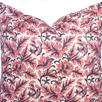 Housse de coussin imprimée en coton 100% motif floral rose poussiéreux, style botanique vintage, pour canapé et décoration de salon