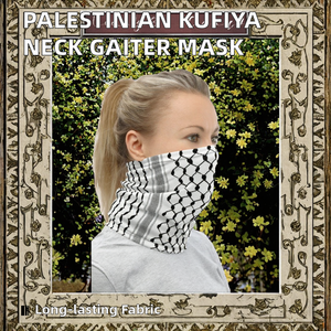 Modello tradizionale stampato Palestinese Kufiya Keffiyeh senza soluzione di continuità in poliestere foulard copri viso maschera bandane collo - Product Image 2