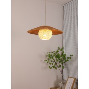 Nordic Japanese Style Woven Straw Pendant <b>Light</b> Round E27 LED Chandelier For Living Room Bedroom <b>Dining</b> Room - Product Image 2
