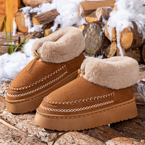 Chaussons pour filles Hiver 2025, Nouveau sac rétro Maillard avec antidérapant, résistant à l'usure, en polaire épaisse et chaude en PVC - Product Image 2