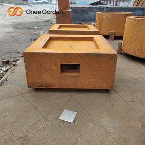 Table de foyer extérieur au gaz en acier Corten pour bois de chauffage - Product Image 4