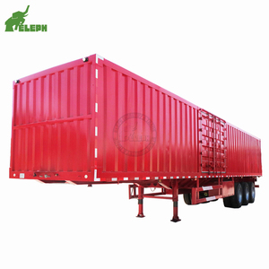 New 3 trục kèm theo hàng hóa <span class=keywords><strong>container</strong></span> khô hộp bán Trailer 60 tấn hàng hóa van bán xe tải - Product Image 4