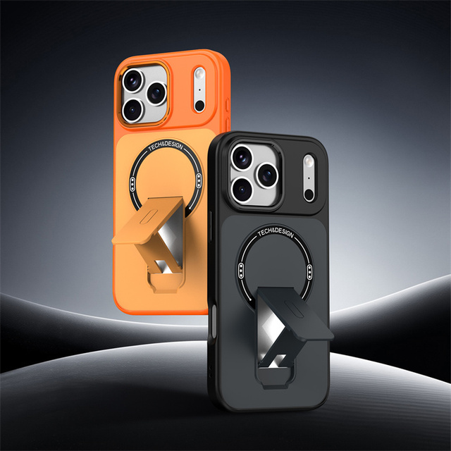 High Quality Skin Friendly Invisible Kickstand Magnetic Shell Wireless Charging Mobile Phone Case for IP 11 12 13 14 15 16 17