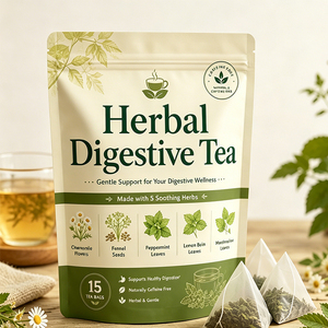 <span class=keywords><strong>Tisane</strong></span> Digestive Personnalisée aux Herbes – Mélange Apaisant <span class=keywords><strong>pour</strong></span> un Bien-être Accru – Camomille, Menthe Poivrée, Fenouil – Sachets et Boîtes Personnalisables Disponibles - Product Image 1