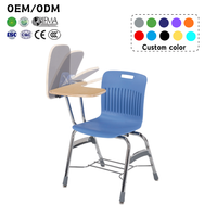 Chaises en plastique pour l'école, fauteuil en plastique, chaise de formation pour le personnel scolaire, chaises de centre de formation