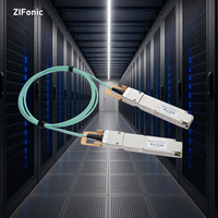 Kabel Optik Aktif ZIFonic 800G OSFP AOC 850nm Multimode 8x100G PAM4 Panjang Kustom Garansi 3 Tahun untuk Rak Pusat Data