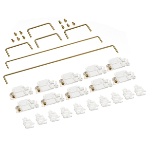 Estabilizadores de Teclado DUROCK Transparentes Chapados en Oro de 2U 6.25U 7U 3U con Tornillos para Montaje en PCB, Estabilizadores de Teclas de Barra Espaciadora - Product Image 4