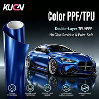 Film de protection auto-cicatrisant brillant anti-rayures en fibre de carbone satinée bleu métallisé liquide pour carrosserie de voiture en PET