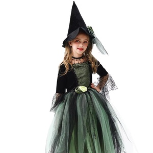 Costumes <span class=keywords><strong>d</strong></span>'Halloween pour enfants : Vampires verts, tenues de spectacle amusantes, robes de sorcières et de princesses pour spectacles sur scène - Product Image 1