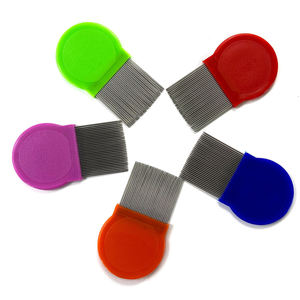 Peine de acero inoxidable para mascotas, peine de aguja larga para pulgas con características de eliminación de liendres <span class=keywords><strong>antipiojos</strong></span>, herramienta de limpieza para perros y gatos hecha de plástico - Product Image 1
