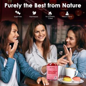 Gummies de collagène à marque privée OEM/ODM, produit de beauté multivitaminé pour la santé des cheveux, de la peau et des ongles, soutien anti-rides pour adultes - Product Image 2