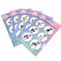 Papier autocollant personnalisé découpé à l'emporte-pièce Etiquettes d'emballage personnalisées privées en vinyle adhésif imperméable avec logo et baiser en dessin animé personnalisées