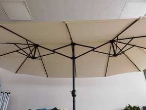 Parasol de jardin double face de 15 pieds avec manivelle pour terrasse, balcon, jardin, piscine, extérieur - Product Image 5