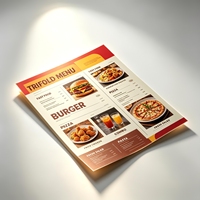 Impression sur papier d'art CMYK personnalisée de qualité supérieure en gros pour les brochures de menu de marketing des cafés et des restaurants de restauration rapide