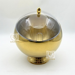 Bol à sauce et assaisonnements en acier inoxydable à bord oblique, très vendu, pour hôtels, restaurants, buffets et fêtes, avec couvercle de base - Product Image 1