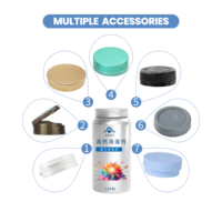 Cylindre en aluminium personnalisé 50*100mm 120ml de qualité alimentaire avec bouchon à vis, sérigraphié, pour poudre d'huile de poisson, vitamine B, thé, aliments pour animaux de compagnie et produits alimentaires