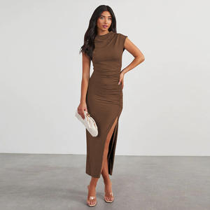 Populaire français longue jupe élégante haut de gamme européenne et américaine femmes fendue Sexy <span class=keywords><strong>gaine</strong></span> jupe robe mince - Product Image 4